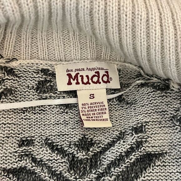 Mudd Cream and Gray Long Sleeve Open Front Cardigan Sweater Size Small - Picture 4 of 4